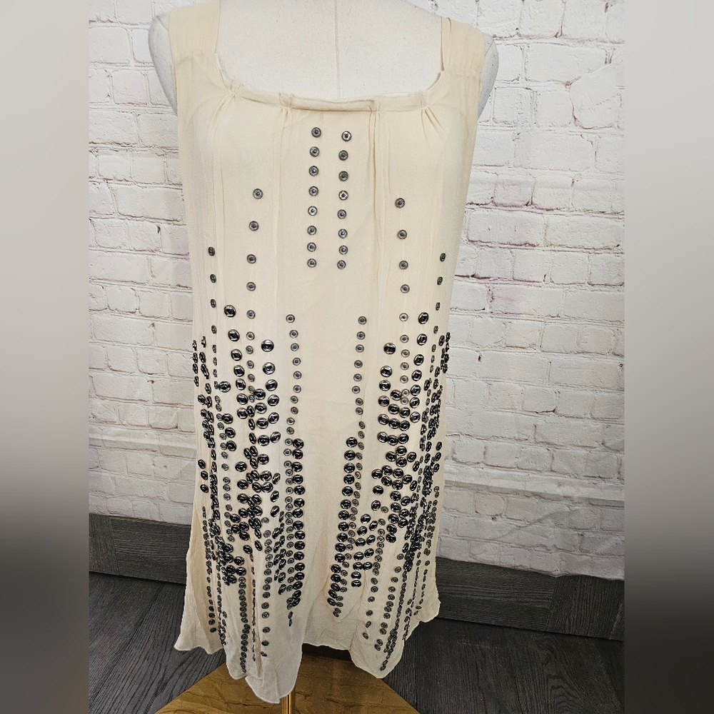 Twelfth Street by Cynthia Vincent Embellished Shift Dress | Ivory | Size 2 | NWT